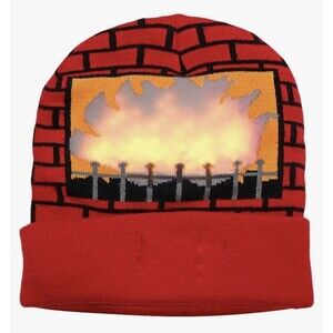 LED Burning Fireplace Beanie hat - Luwint Funny Fire Flashing Glow Christmas...